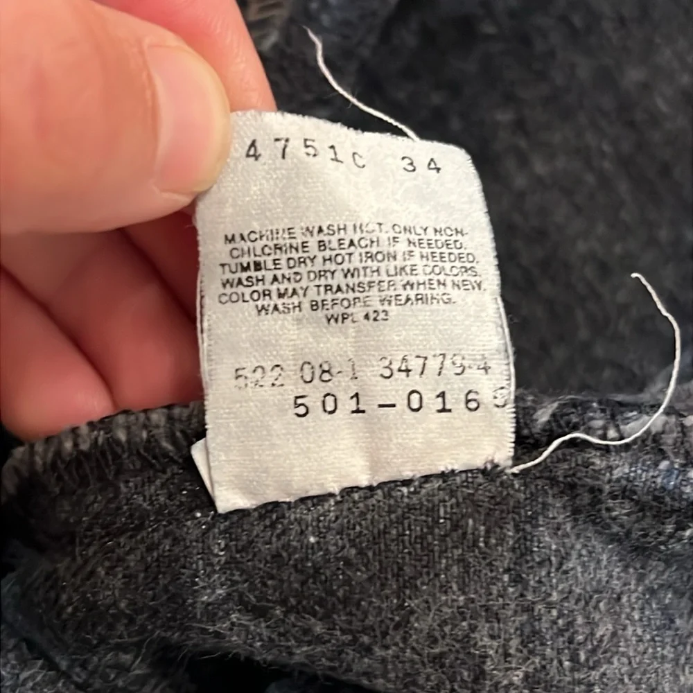Vintage Levi's 501 Button Fly USA MADE Dark Blue Wash Jeans,‎ Sz 34 x 30
